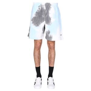 Msgm Men Tie Dye Pattern Bermuda